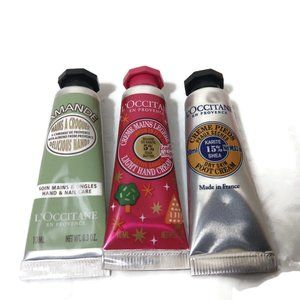 L'Occitane 15% Shea Foot Cream & Almond,5% Shea Light Hand Cream 10ml X 3 NEW